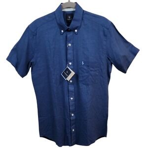 NWT TAILORBYRD COLLECTION Men's Blue Short Sleeve Button Down Shirt Size Small